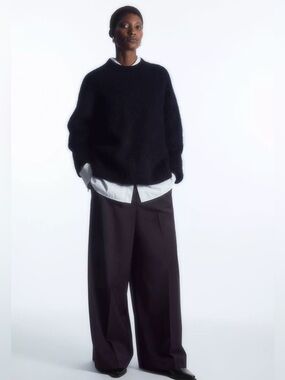 COS Navy loose pants merino